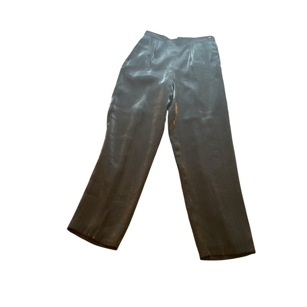 Vintage Black High-Waisted Pleated Trousers For Women